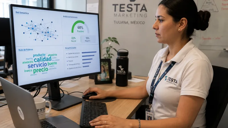 Pantalla con una nube de palabras y el mapa de temas de una conversación